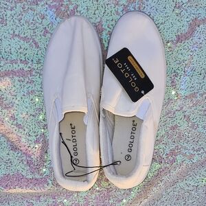 Gold Toe White Slip-On Sneakers MENS 7 NWT